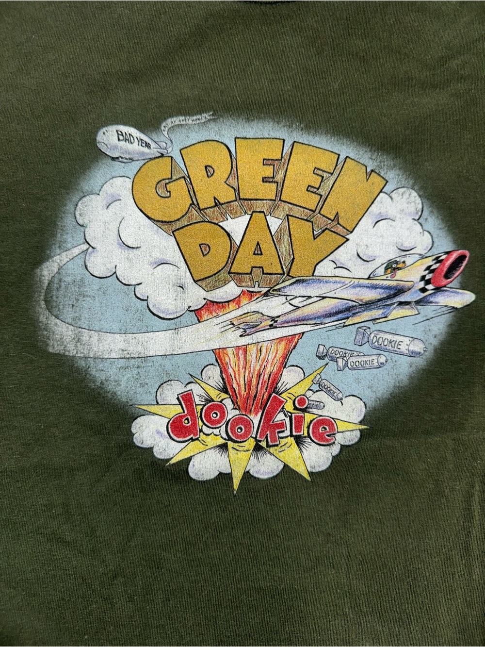 Green Day Dookie Tour T-Shirt - Olive Green - Picture 2 of 5